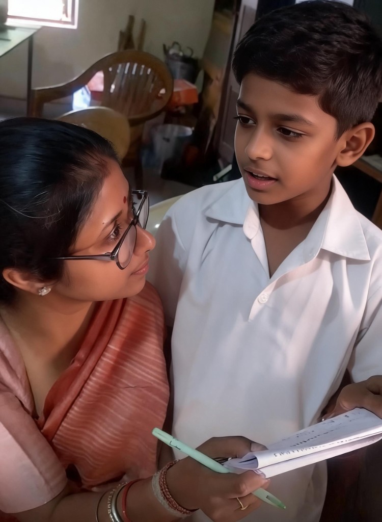 A teacher working one-on-one with a student
